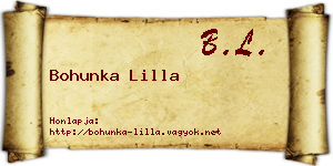 Bohunka Lilla névjegykártya